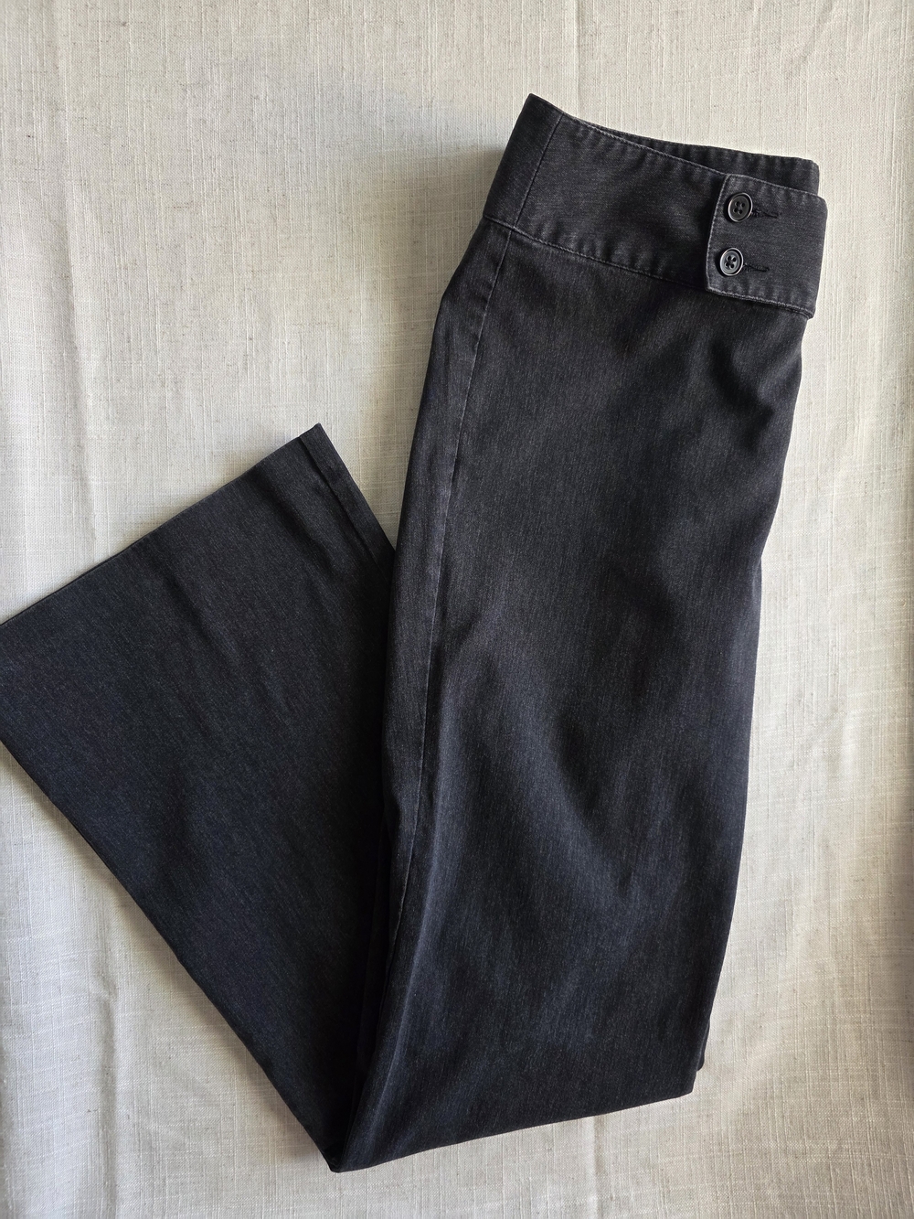 ellemenno Charcoal Wide-Leg Flare Bootcut Button-Waist Pants Work Casual Size 11
